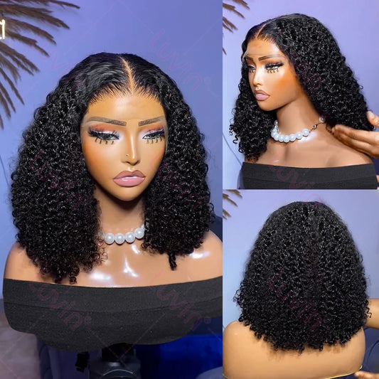 Vibrant kinky curly wig available in lengths from 10 to 16 inches, featuring tight, bouncy curls that add volume and texture. Perfect for achieving a bold, natural look, this high-quality wig is designed for comfort and style, making it a must-have for any hair enthusiast! Human Hair wig 