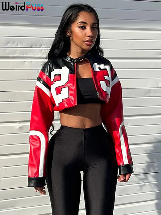 Varsity Jacket Women Hipster Letter Print